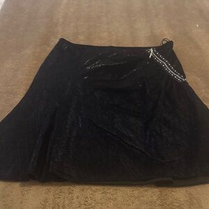 Versace Black Mini Skirt with Studded zipper accent